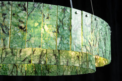 Modern Two-Tier Luxury Stone Round Chandelier