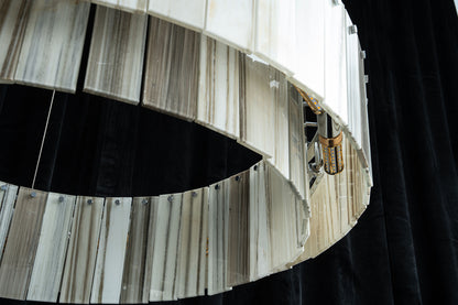 Modern Two-Tier Luxury Stone Round Chandelier