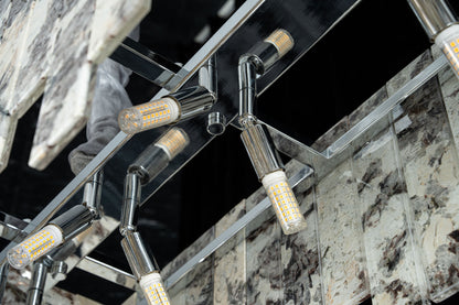 Modern Snowcrest White Luxury stone Linear Chandelier