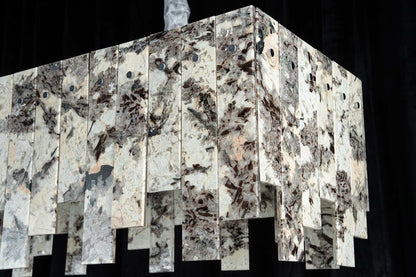 Modern Snowcrest White Luxury stone Linear Chandelier