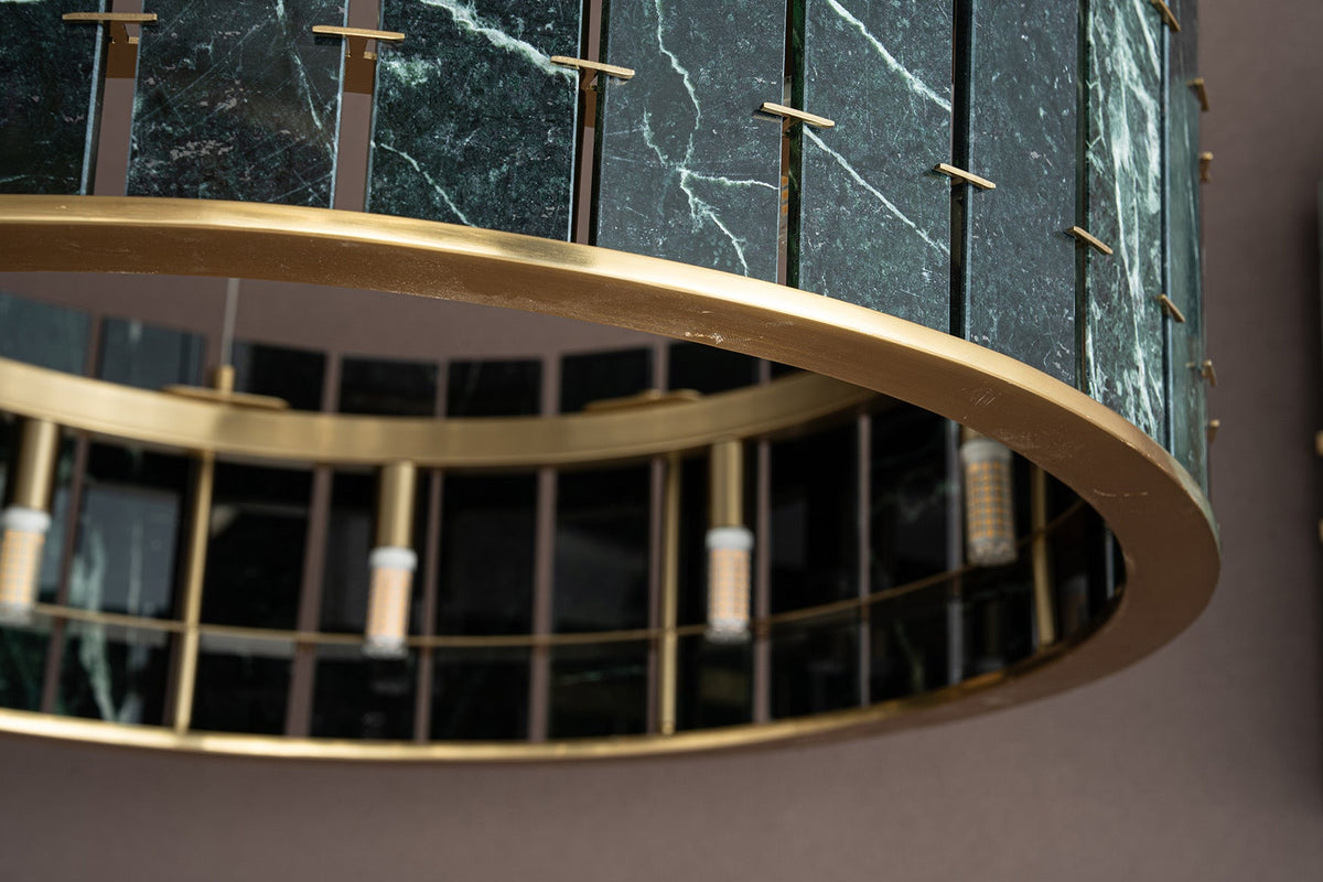 Modern Sculptural Luxury Stone Drum Chandelier