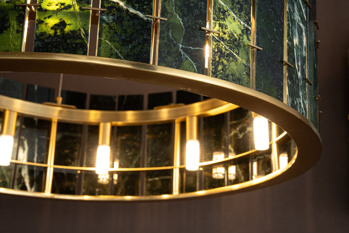 Modern Sculptural Luxury Stone Drum Chandelier