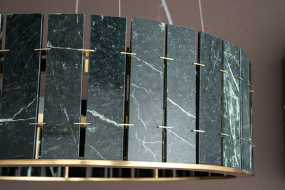 Modern Sculptural Luxury Stone Drum Chandelier