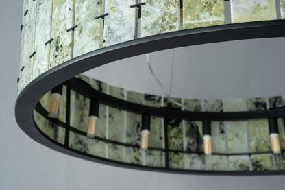 Modern Sculptural Luxury Stone Drum Chandelier