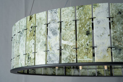 Modern Sculptural Luxury Stone Drum Chandelier