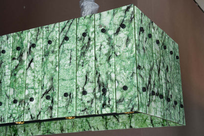 Modern Rectangular Luxury Stone Linear Chandelier