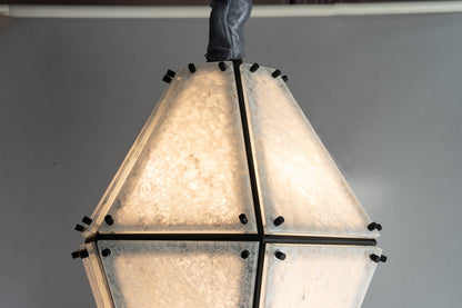 Modern Faceted Green Jade Luxury stone Lantern Chandelier