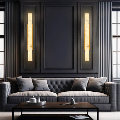 Solid Alabaster Grand Sconce