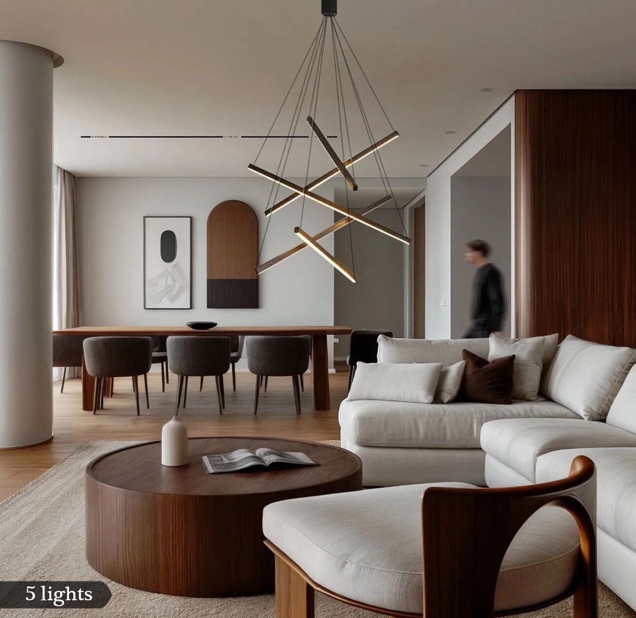 Modern Duplex Foyer & Staircase Chandelier