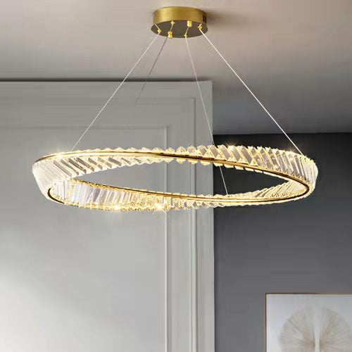 1/2/3-Ring Crystal Chandelier for Luxury Living/ Dining Room/Bedroom
