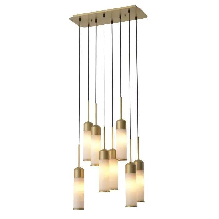 EOS Modern Brass Chandelier - [Antique Brass Finish | Alabaster]