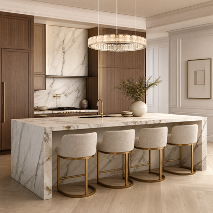 Isaen Crystal&Alabaster Round Ring Chandelier