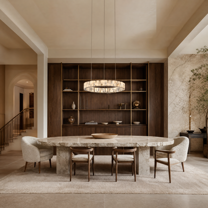Isaen Crystal&Alabaster Round Ring Chandelier