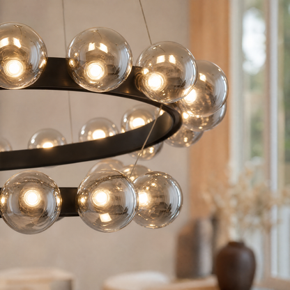 Kaien Bubbles Nested Glass Chandelier 31"
