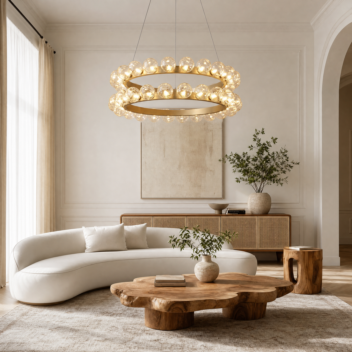 Kaien Bubbles Nested Glass Chandelier 39"