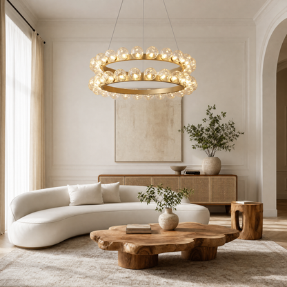 Kaien Bubbles Nested Glass Chandelier 39"