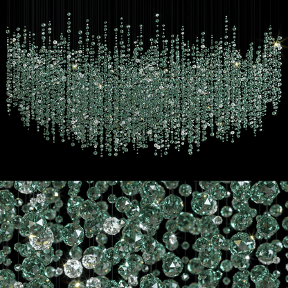 Galaxy Emerald Rainfall Meteor Shower Crystal Spiral Chandelier