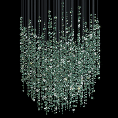 Galaxy Emerald Rainfall Meteor Shower Crystal Spiral Chandelier