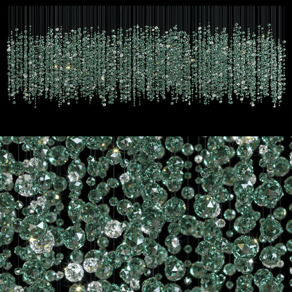 Galaxy Emerald Rainfall Meteor Shower Crystal Spiral Chandelier