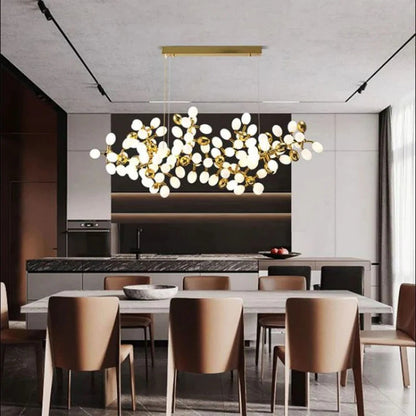 Denise Luxury Escamoles Modern Linear Grape Chandelier
