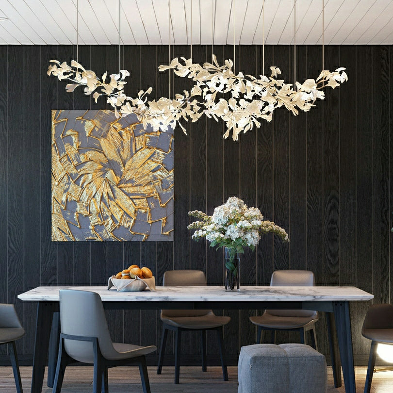 Extra Large Ceramics Twig White Flowers Chandelier Iron Tree Branch Pendant Light For Big Living/ Dining Room