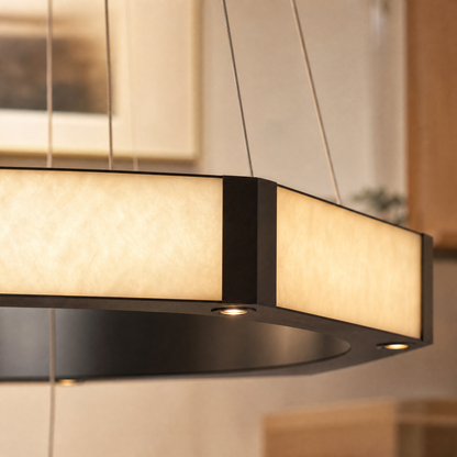 Oroen Hexagonal Black Ring Chandelier