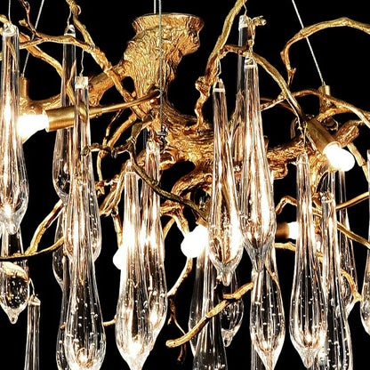 French Style Crystal Branch Drops Chandelier