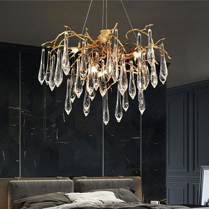 French Style Crystal Branch Drops Chandelier