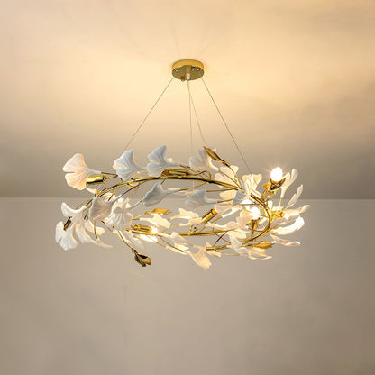 Gingko Ceramic Branch Chandelier Z