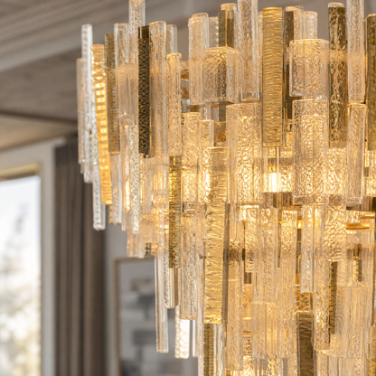 Aelia Textured Glass Round Chandelier