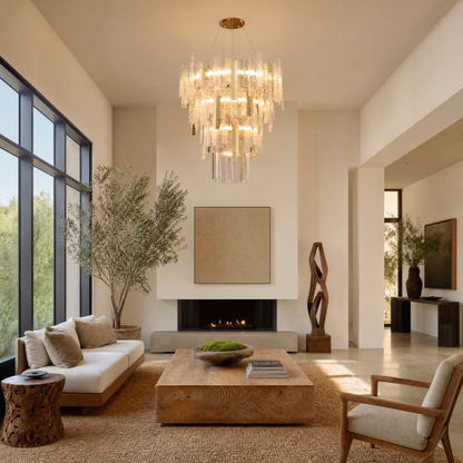 Aelia Textured Glass Round Chandelier