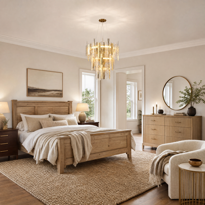 Aelia Textured Glass Round Chandelier