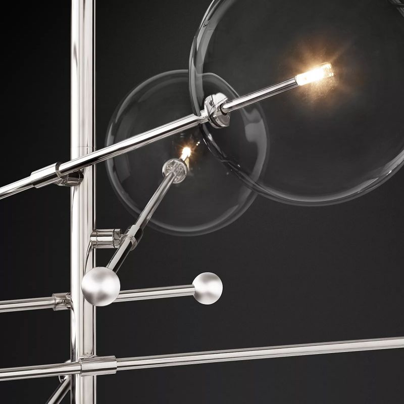 Glass Ball 6-stem Chandelier 55"