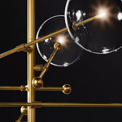 Glass Ball 6-stem Chandelier 55"