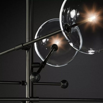 Glass Ball 6-stem Chandelier 55"