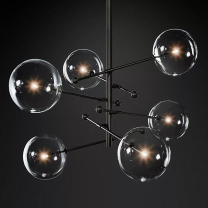 Glass Ball 6-stem Chandelier 55"
