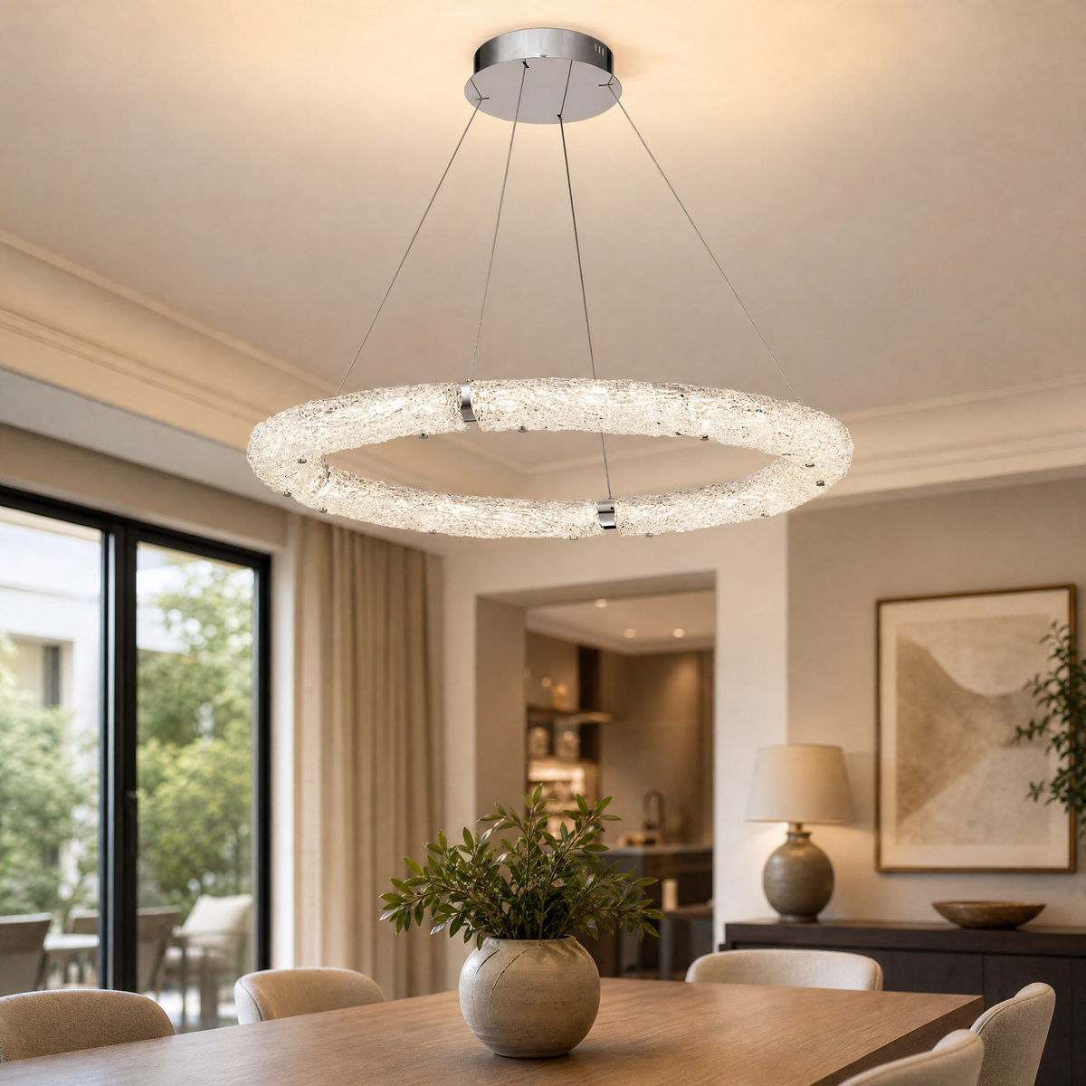 Belia Glamorous Modern Glass Chandelier