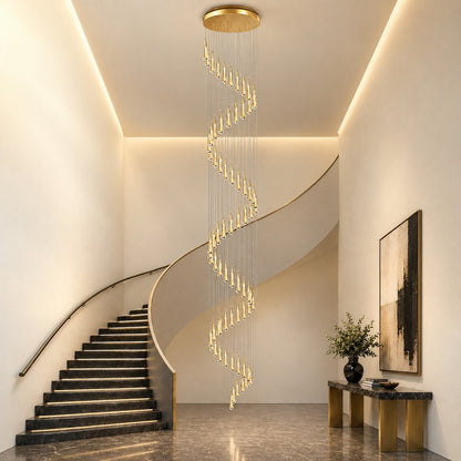 Gold Chandelier Pendant Light Hanging Aluminum LED Fixture