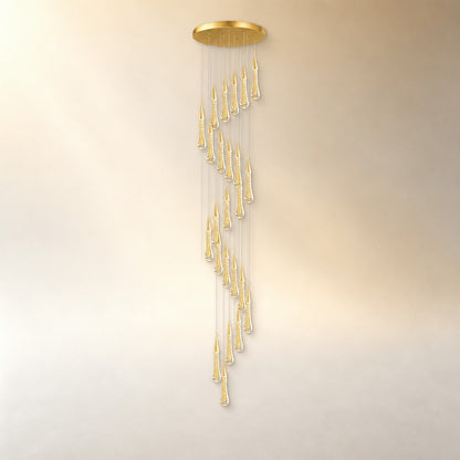 Gold Chandelier Pendant Light Hanging Aluminum LED Fixture