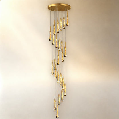 Gold Chandelier Pendant Light Hanging Aluminum LED Fixture