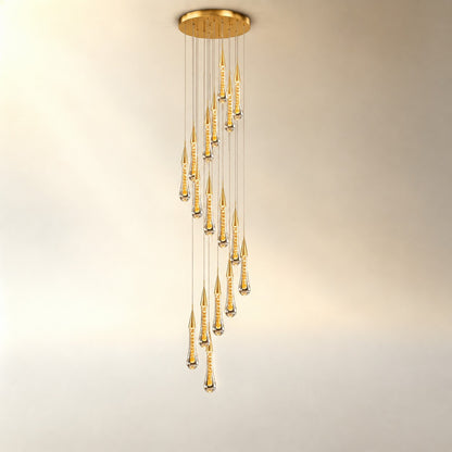 Gold Chandelier Pendant Light Hanging Aluminum LED Fixture