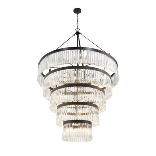 Grent 5-Tier Round Crystal Chandelier 48" - jchandelier