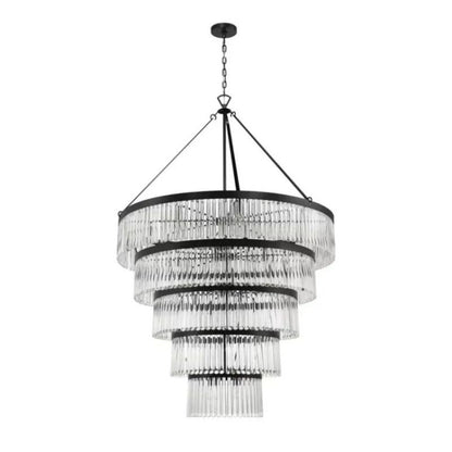 Grent 5-Tier Round Crystal Chandelier 48" - jchandelier