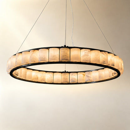 Gririn Modern Alabaster Ring Chandelier