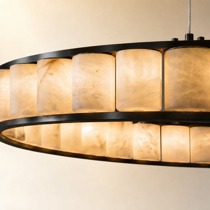 Gririn Modern Alabaster Ring Chandelier