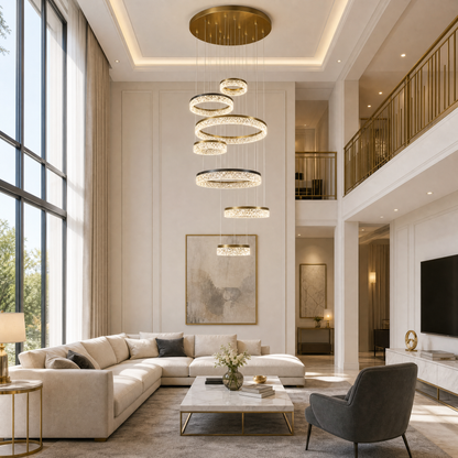 Guilin Landscape Modern Sculptural Ring Chandelier
