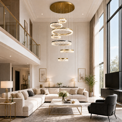 Guilin Landscape Modern Sculptural Ring Chandelier