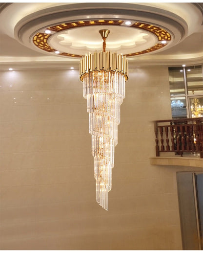 JC Modern cascade chandelier for staicase, lobby, hall, foyer, stairwell image | luxury furniture | cascade chandelier