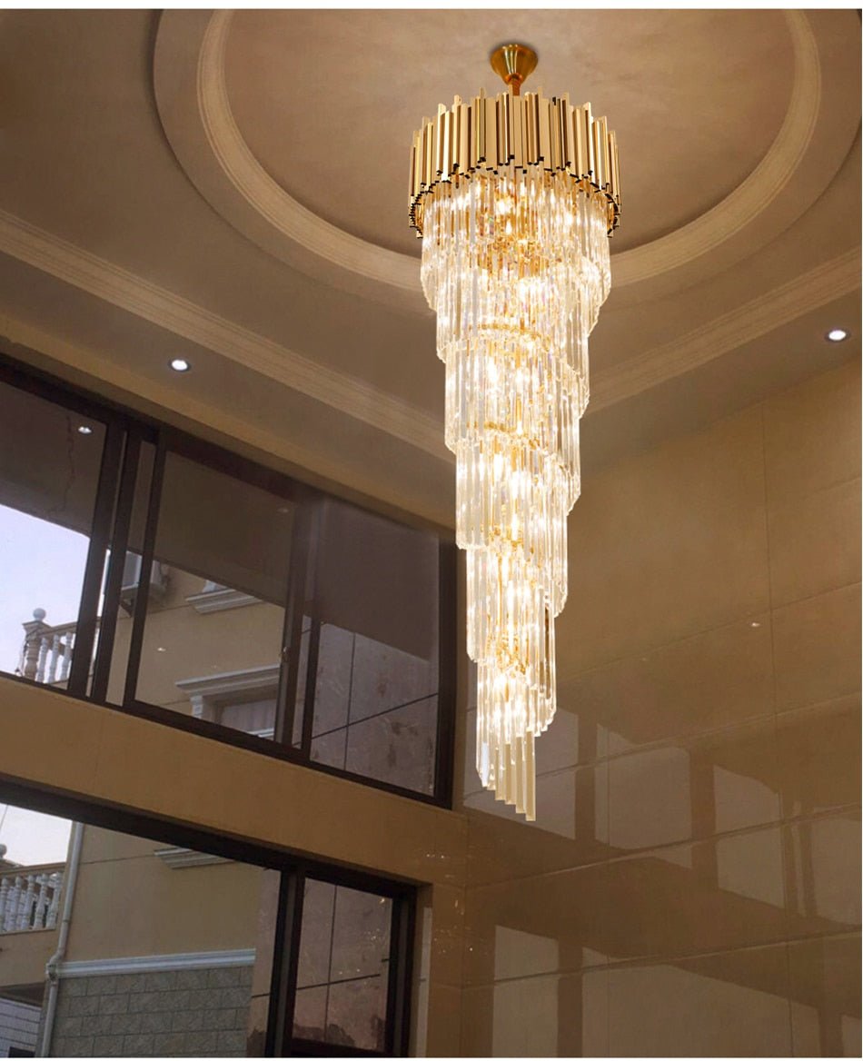 JC Modern cascade chandelier for staicase, lobby, hall, foyer, stairwell image | luxury furniture | cascade chandelier