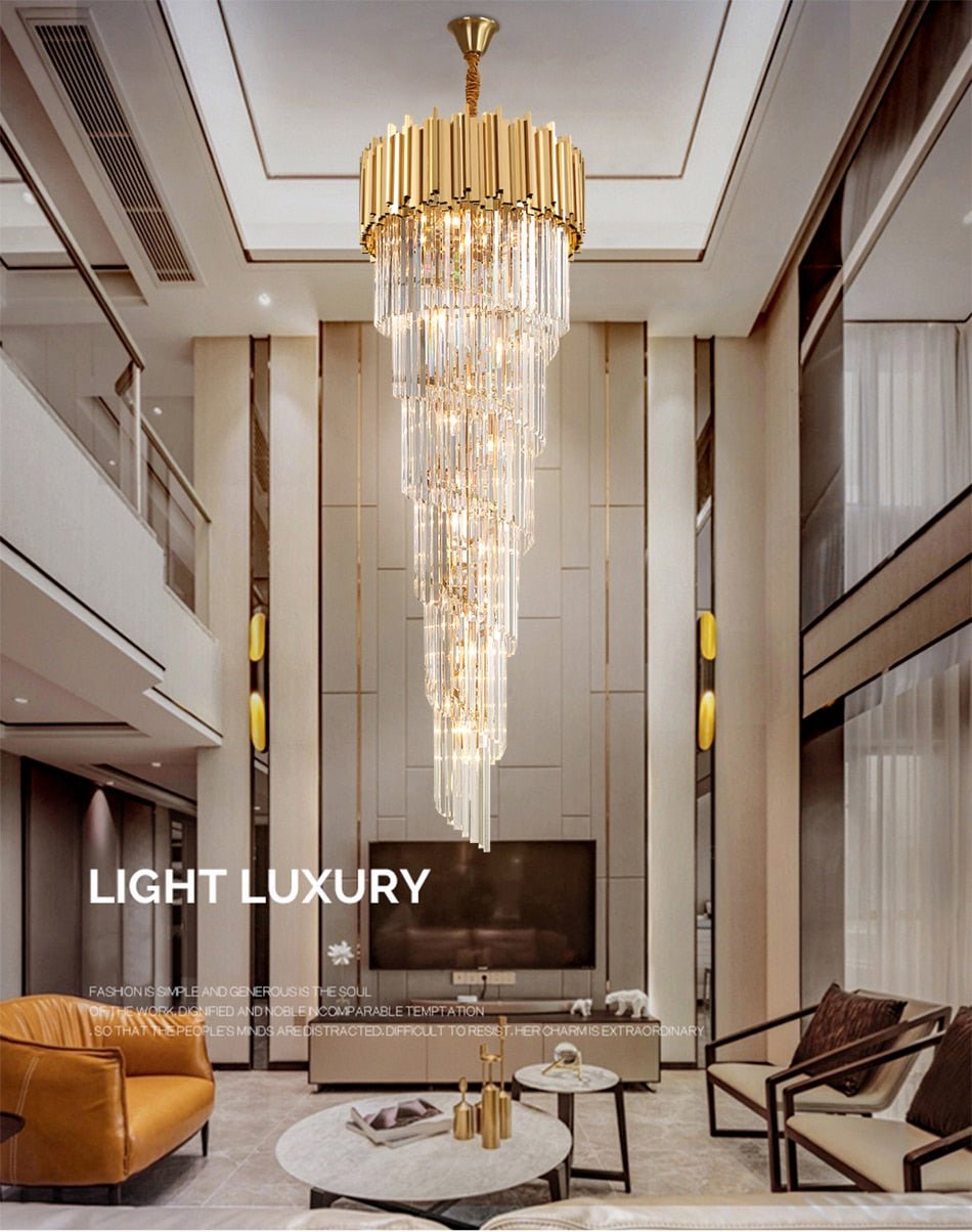 JC Modern cascade chandelier for staicase, lobby, hall, foyer, stairwell image | luxury furniture | cascade chandelier
